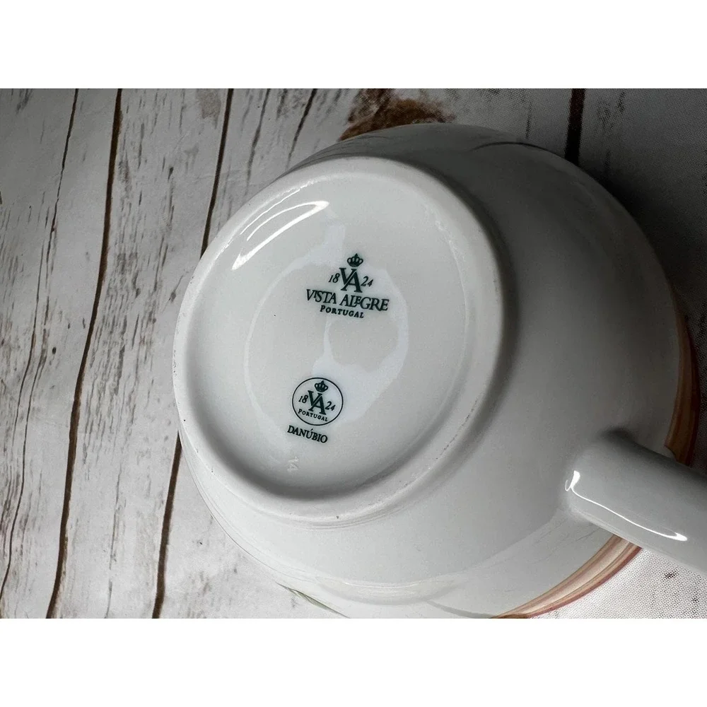 Vista Alegre Danubian Made in Portugal Floral Yellow‎ Tea Cup with Saucer